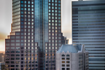 Image showing sunset over charlotte city skyline of north carolina