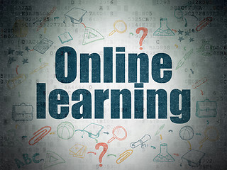 Image showing Studying concept: Online Learning on Digital Paper background