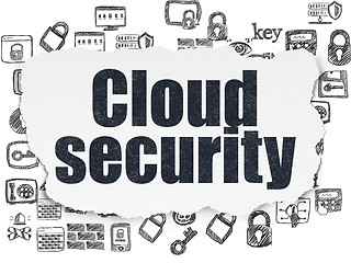 Image showing Protection concept: Cloud Security on Torn Paper background