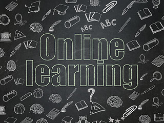 Image showing Studying concept: Online Learning on School Board background