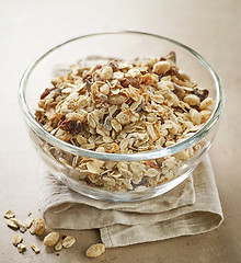 Image showing bowl of healthy breakfast muesli