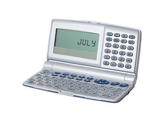 Image showing Electronic personal organiser isolated - July