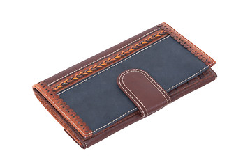 Image showing Old blue wallet isolated on white