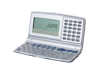 Image showing Electronic personal organiser isolated - June