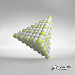 Image showing Pyramid of balls. 3d vector illustration. 