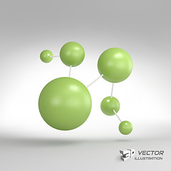 Image showing Molecular structure with spheres. 3d vector Illustration. 