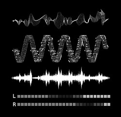 Image showing Vector sound waves set