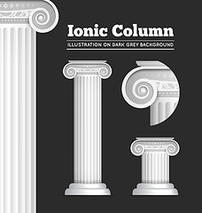 Image showing Classical Greek or Roman Ionic column