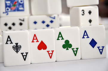 Image showing Mahjong set with four Aces 