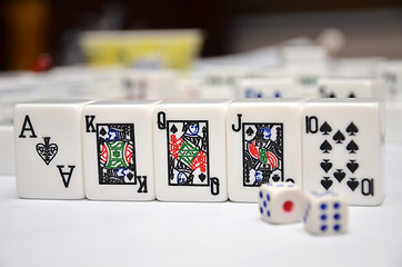 Image showing Mahjong set with royal flush