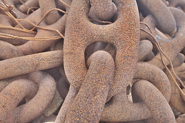 Image showing anchor chain from a huge ship