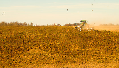 Image showing spring plowing fields