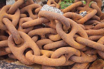 Image showing anchor chain from a huge ship