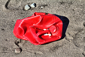 Image showing plastic pollution garbage on the sea shore