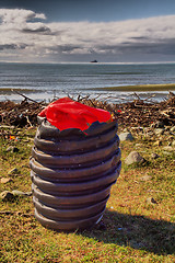 Image showing plastic pollution garbage on the sea shore