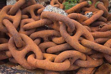Image showing anchor chain from a huge ship