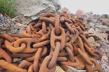 Image showing anchor chain from a huge ship