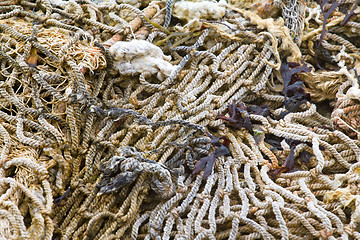 Image showing old rope fishing net trawl