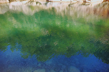 Image showing Mountain lake with clear water