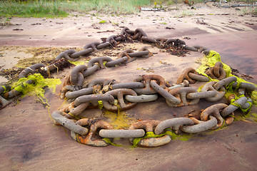 Image showing anchor chain from a huge ship