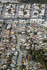 Image showing Aerial view of residential urban sprawl