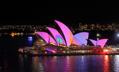 Image showing Sydney Opera House pink with splashes of colour