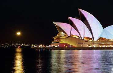 Image showing Sydney Opera House during Vivid Sydney by night