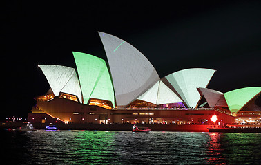 Image showing Sydney Opera House in metallic grey and green