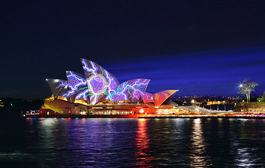 Image showing Splotches of colours on Sydney Opera House Vivid
