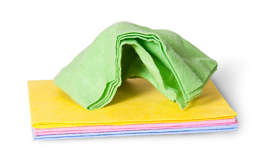 Image showing Cleaning cloths crumpled on top