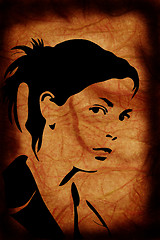 Image showing hand drawn silhouette of a woman