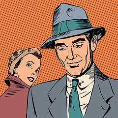 Image showing Meeting woman glanced man style art pop retro