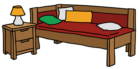 Image showing Wooden bed