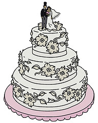 Image showing Big bridal cake