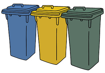 Image showing Recycling dustbins