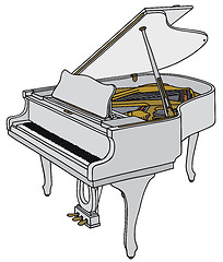 Image showing White grand piano