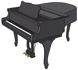 Image showing Black grand piano