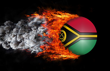 Image showing Flag with a trail of fire and smoke - Vanuatu