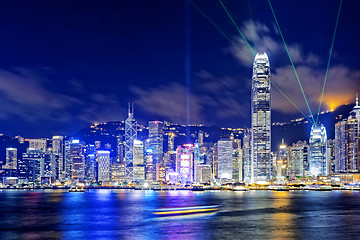 Image showing hong kong office buildings at night