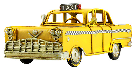 Image showing Vintage toy taxi