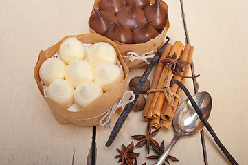 Image showing chocolate vanilla and spices cream cake dessert 