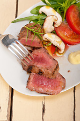 Image showing beef filet mignon grilled with vegetables