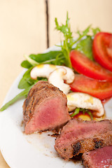 Image showing beef filet mignon grilled with vegetables