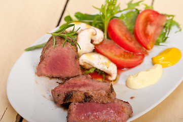 Image showing beef filet mignon grilled with vegetables