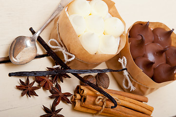 Image showing chocolate vanilla and spices cream cake dessert 