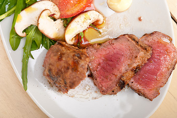 Image showing beef filet mignon grilled with vegetables