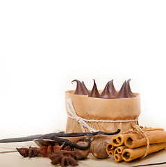 Image showing chocolate vanilla and spices cream cake dessert