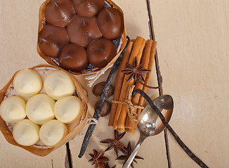 Image showing chocolate vanilla and spices cream cake dessert 