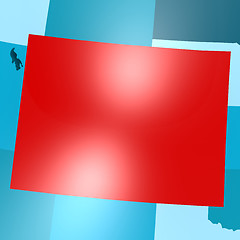 Image showing Colorado map on blue USA map