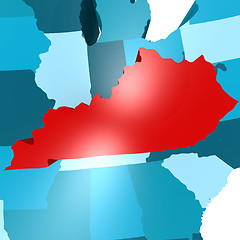 Image showing Kentucky map on blue USA map